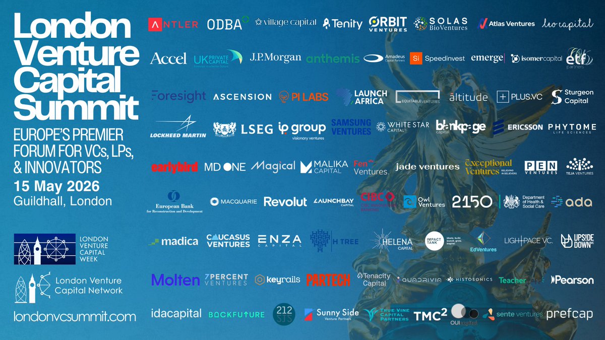 londonvcnetwork's tweet photo. London VC Summit: Europe's Premier Forum for VCs, LPs, &amp; Innovators