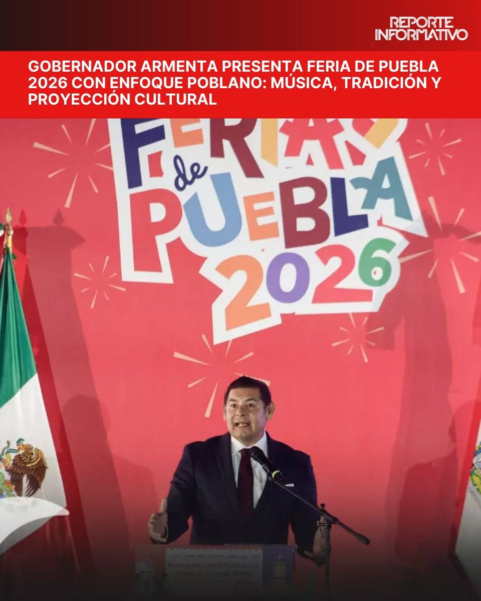 RepInformativo's tweet photo. El gobierno de Puebla oficializa la #FeriaDePuebla2026 🎡 del 23 de abril al 10 de mayo en Los Fuertes, con enfoque poblano para impulsar cultura, tradición, turismo y economía regional 👏. Habrá #música 🎶 (Toto, Morat, Panteón Rococó, La Arrolladora, Kevin Roldán). https://t.co/QpwttKooeT