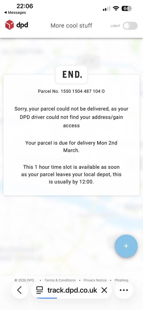 CasualBantam's tweet photo. DPD really are dreadful, aren’t they? Delivery supposedly between 4-5pm today, yet nothing arrived. Then, at 10pm, they spout rubbish about ‘can’t find address/gain access’ blah blah. Pathetic service. Sorry, @endclothing but you really need to change your courier. Shambles. https://t.co/74BegP4hO3