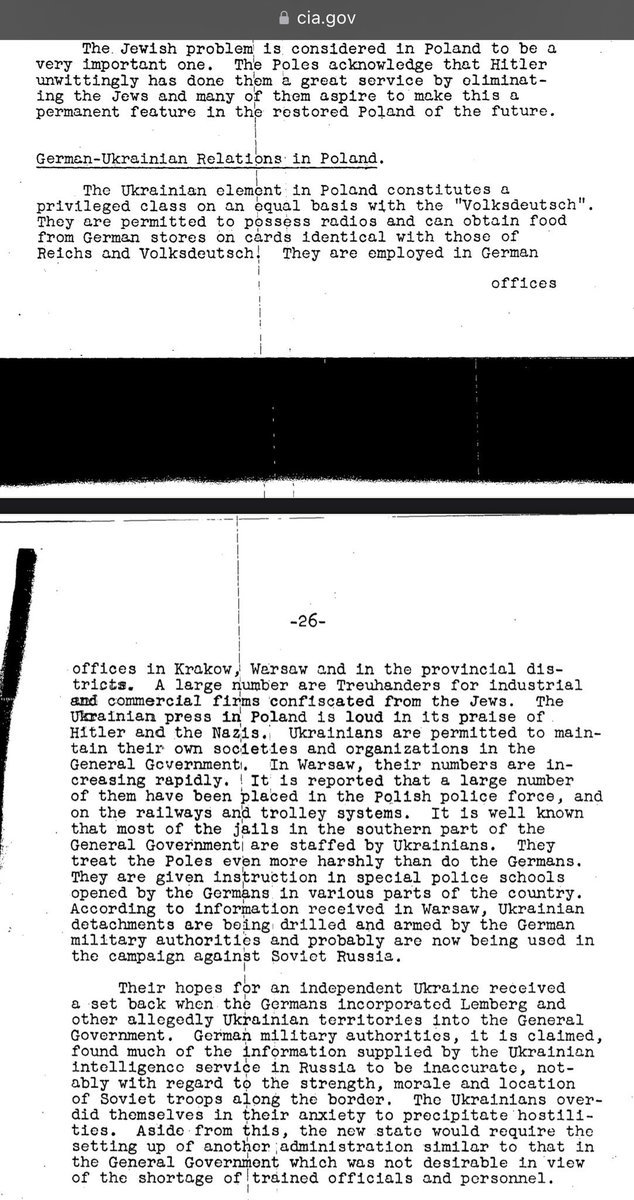 Odtajniony raport CIA na temat warunków w Polsce podczas okupacji niemieckiej opisuje, że Ukraińcy traktują Polaków gorzej niż naziści 

Link potwierdzający :
 cia.gov/readingroom/do…