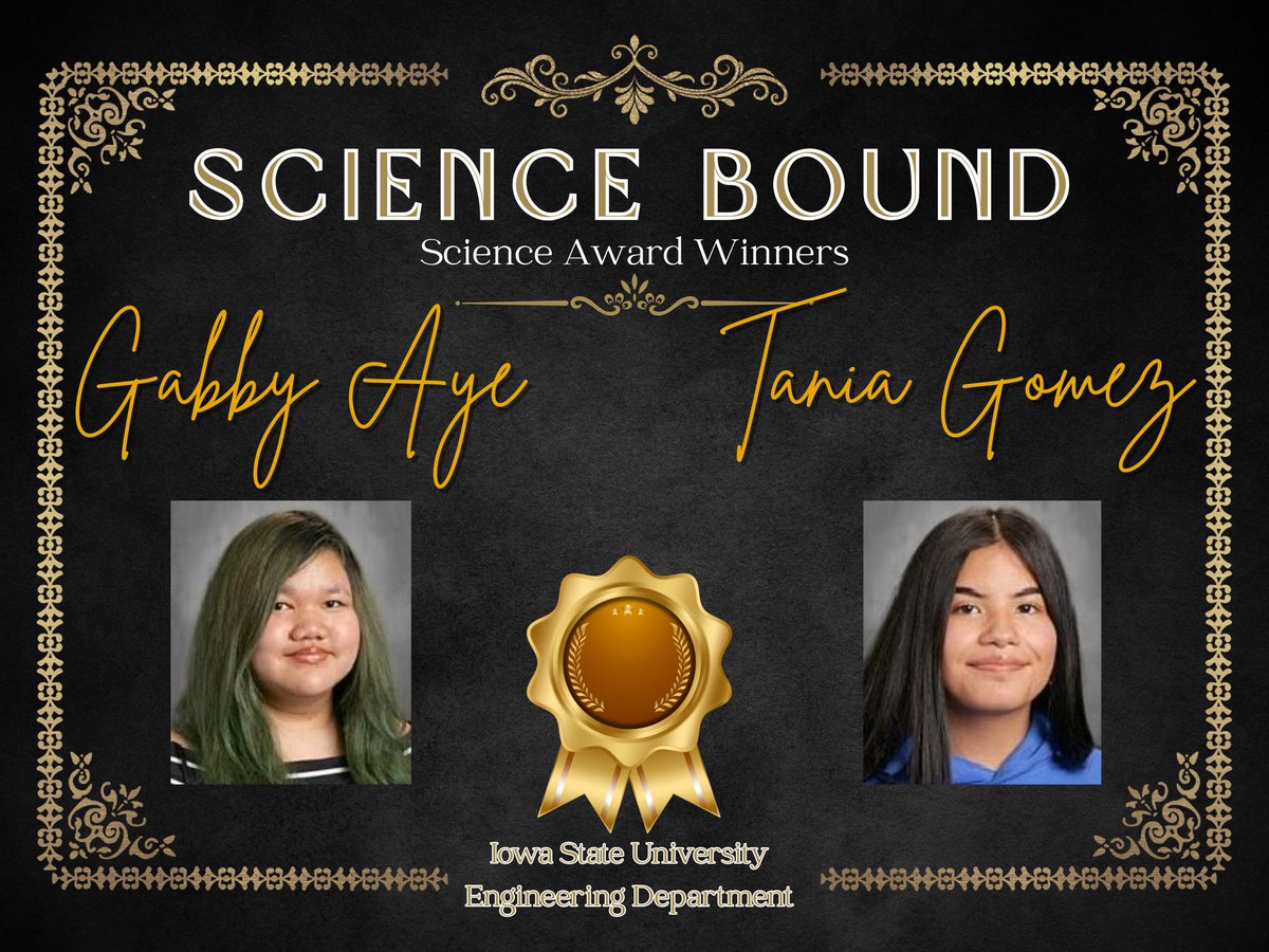 Congratulations to the following McCombs students on winning awards at the Science Bound Science Fair on 2/26 hosted by the Iowa State University Industrial Engineering Department.