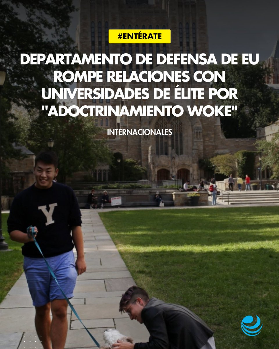 📣 #Entérate | El Departamento de Defensa de Estados Unidos, liderado por Pete Hegseth, anunció este viernes que romperá vínculos académicos con universidades de élite como Yale, Brown, MIT o Princeton tras una medida similar anunciada a principios de febrero que afectaba a la