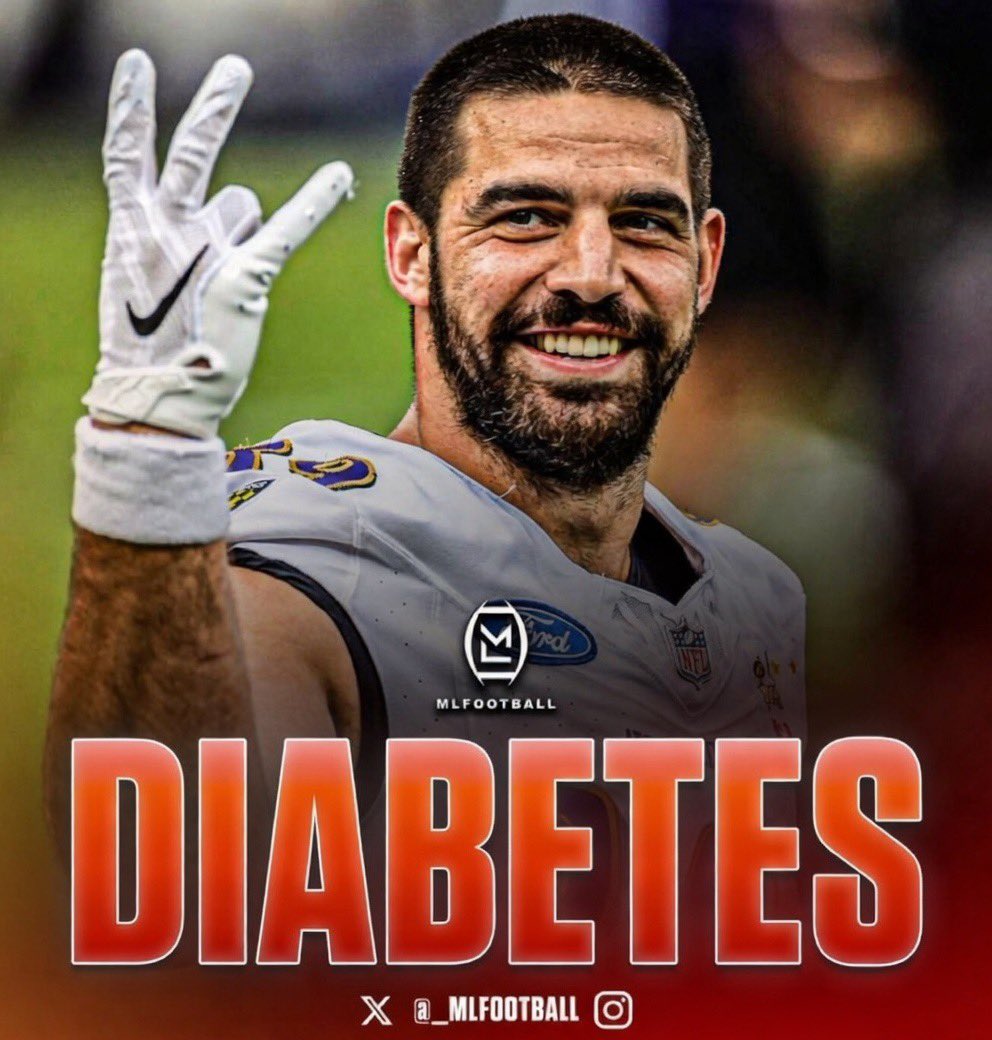 MLFootball's tweet photo. POWERFUL: Baltimore #Ravens star tight end Mark Andrews has DIABETES.

Andrews was 9 years old when he was diagnosed with type 1 diabetes.

He pricks his fingers to check his blood sugar 30 times during games.

🙌🙌🙌

An inspiration for any kid with diabetes: You can make it… https://t.co/qb1IlAaeI5
