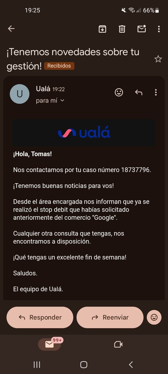 cronitomi's tweet photo. Gracias @uala_arg @pbarbieri cuando uno hace el reclamo y lo solucionan también es valido reconocerlo. https://t.co/sjFiawONqg