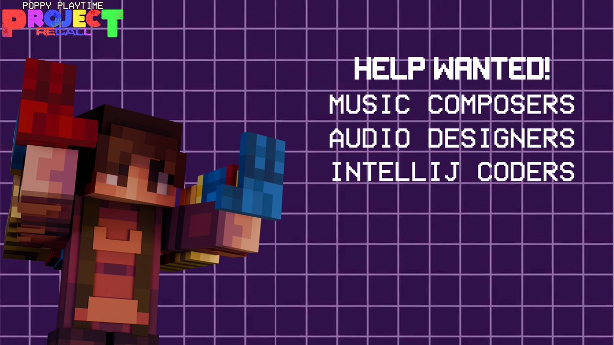blankstudispon's tweet photo. Hello Me and my team are looking for help with Project Recall We're currently searching for composers, audio designers, and coders to join the mods development If you’re interested, send me a DM at hazysproductions and include examples of work  #PoppyPlaytime #MinecraftMod https://t.co/p8bXdsGtz2