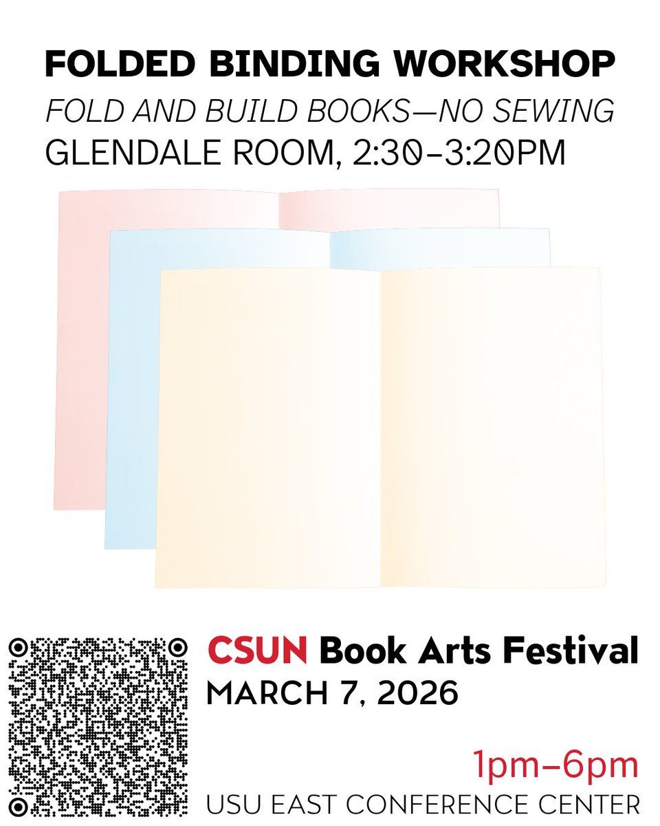 NrthrdgRvw's tweet image. Learn the art of stab binding

Transform single sheets into a stunning handmade book! Join Naomi on March 7th at the CSUN Book Arts Festival for a hands-on workshop crafting traditional stab-bound books. Take home your masterpiece! ✨

#BookBindingWorkshop #StabBinding #CSUNArts