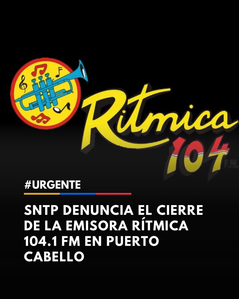 Sinmordaza's tweet photo. #AlertaSinMordaza 🚨

Este #27Feb, una comisión de CONATEL sacó del aire a la emisora Rítmica 104.1 FM en Puerto Cabello, estado Carabobo. Tras 26 años de transmisión ininterrumpida, los funcionarios no solo ordenaron el cese de sus operaciones, sino que también incautaron equipos y bienes de la estación, dejando a cerca de 30 trabajadores de la prensa y personal administrativo sin su fuente de sustento.

Este hecho marca una tendencia alarmante: es la tercera emisora cerrada en lo que va de 2026 y la segunda clausurada solo durante el mes de febrero. El uso de medidas administrativas para confiscar herramientas de trabajo y silenciar voces regionales evidencia que la política de censura persiste y se agrava, limitando el acceso de las comunidades a una información plural y libre. Mientras el discurso oficial habla de reconciliación, la práctica institucional sigue siendo el desmantelamiento de los medios independientes.

Desde Un Mundo Sin Mordaza rechazamos categóricamente esta acción que restringe la libertad de expresión y el derecho de los ciudadanos a estar informados. La democracia se debilita con cada micrófono que es apagado por la fuerza. 

¡Exigimos respeto al trabajo periodístico y la devolución de los equipos incautados!
#Censura #PuertoCabello #SNTP