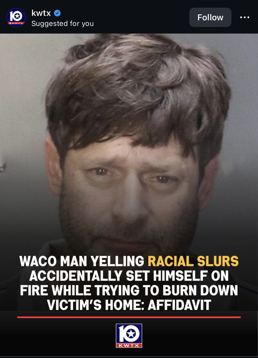 The man, identified as Tony McDaniel, was accused by the victims of trying to set their trailer on fire with gasoline. Instead he set himself on fire and ran back to his trailer, according to KWTX 10. He was charged with 3 counts of aggravated assault with a deadly weapon.