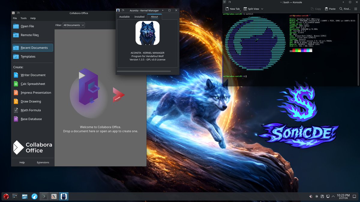 vendefoulwolf's tweet photo. #FridayattheDesk #Viernesdeescritorio #SonicDE #openrc #Xlibre #VendefoulWolf #1GBdeRAM #nosystemd #Viriato #Devuan7 #collaboraoffice https://t.co/WKdq1CG4hd
