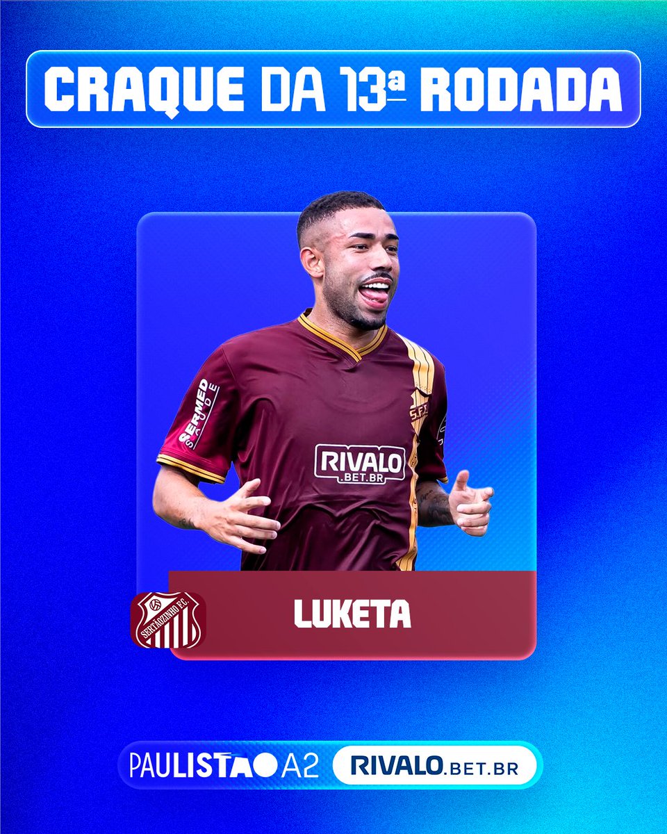 Paulistao's tweet photo. LUKETA!
O atacante do Sertãozinho foi eleito pela torcida como o craque da 13ª rodada do Paulistão A2 Rivalo!
#PaulistãoA2Rivalo #CraqueDaRodada https://t.co/rod3nR462t