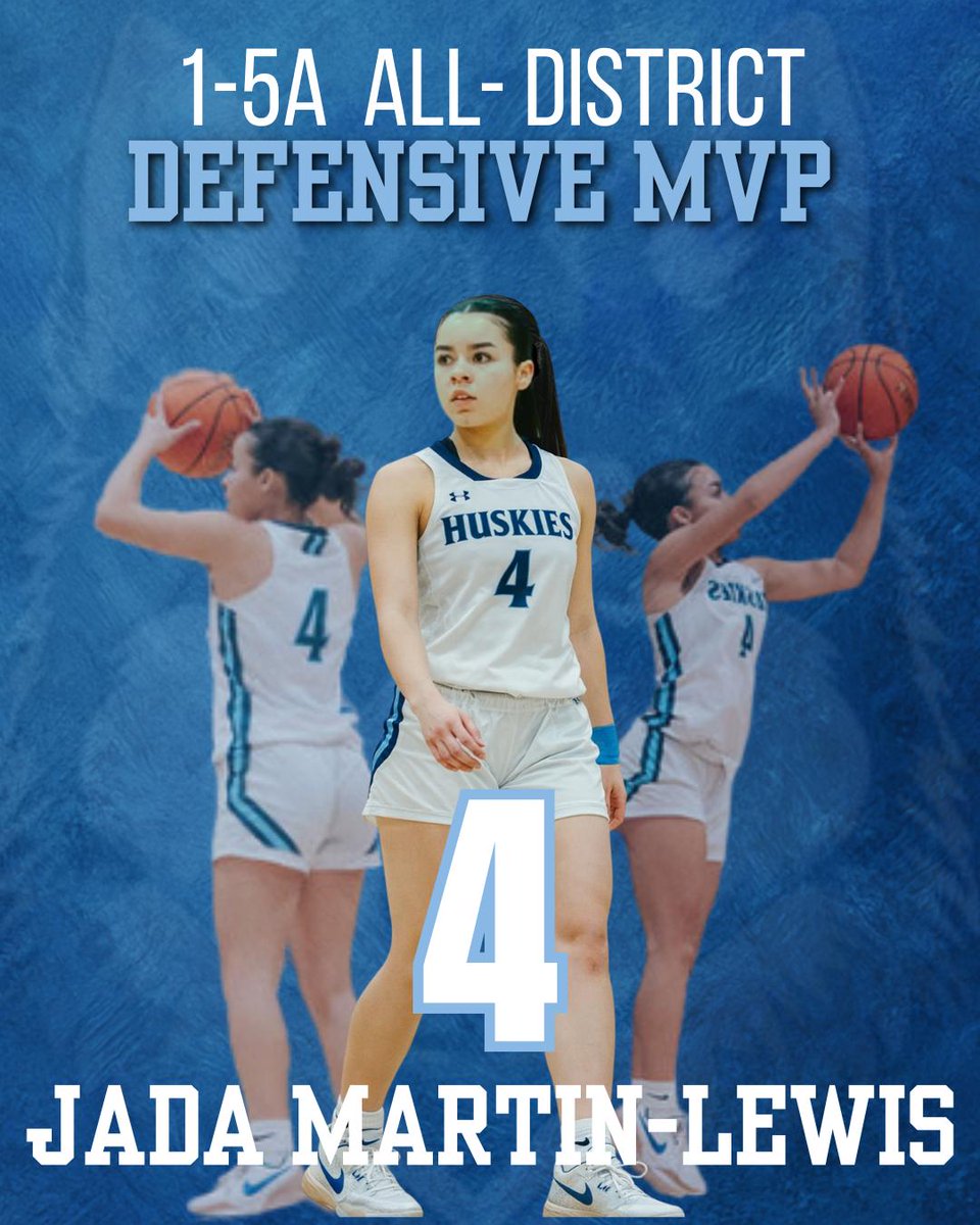 Congrats to <a href="/CHSLadyHuskies/">LadyHuskiesHoops</a> Senior Co-Captain Jada Martin-Lewis on being named 2025-2026 District 1-5A Defensive MVP
#ACC🏀 #GritGrowthGreatness💙
#IYKYK👀 #7Gees💙