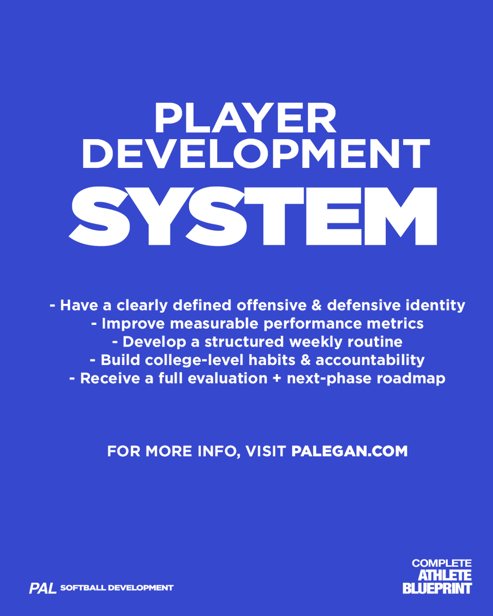 palsbdevelop's tweet photo. In March, we will open applications for The Complete Athlete Blueprint — a 12-week Complete Player Development system.

Only one legacy athlete will be selected for 1 on 1 Coaching.

For more info, visit our IG/FB @palsoftballdevelopment
#PalSoftballDevelopment https://t.co/jCCta1Latc