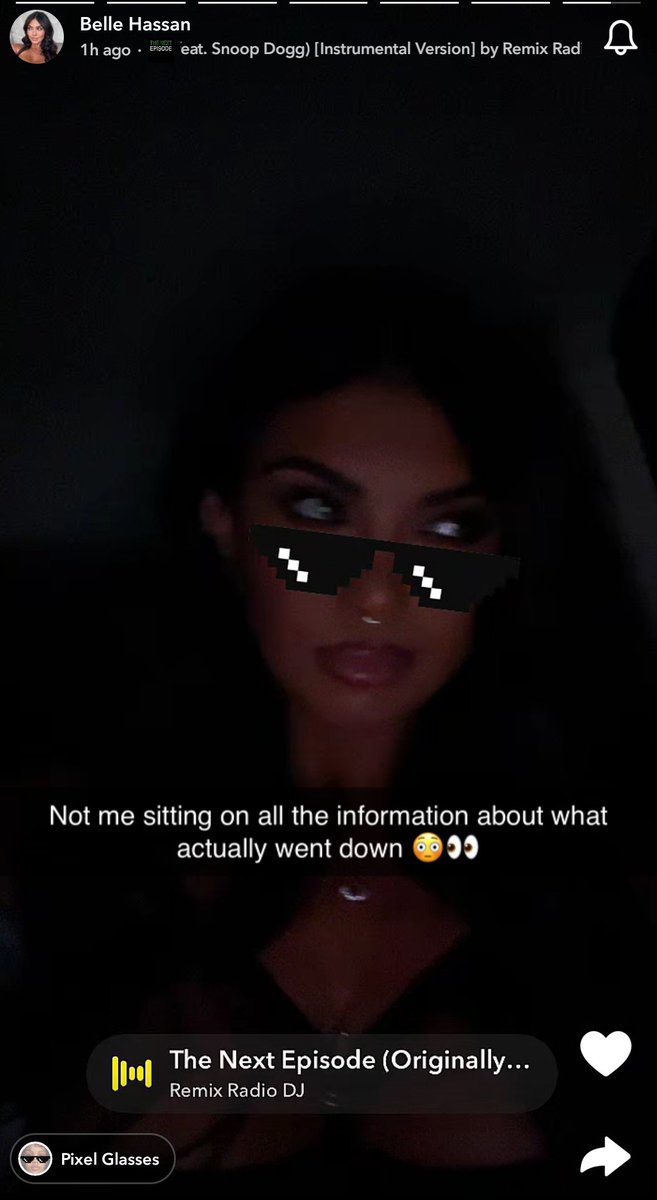 Belle on Snapchat- Not me sitting on all the information about what actually went down.

What could she be referring to?
#LoveIslandAllStars