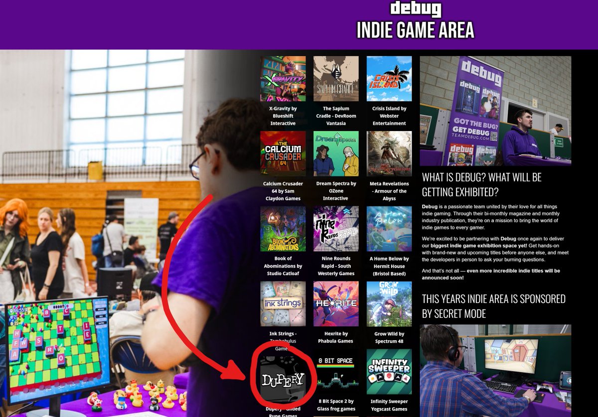GildedRune's tweet photo. Tomorrow we'll be live in person at the Bristol Video Games Expo with a demo of Dupery, some puzzles, and lots of stickers!

If you're in the Bristol area and can get a ticket do come and say hi!

Big thanks to @bristolvge for hosting the event! https://t.co/xz2kuNuJPa