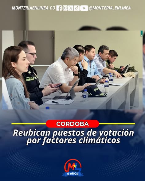 🚩#Córdoba || Reubican puestos de votación por factores climáticos
facebook.com/share/p/1HHRjP…