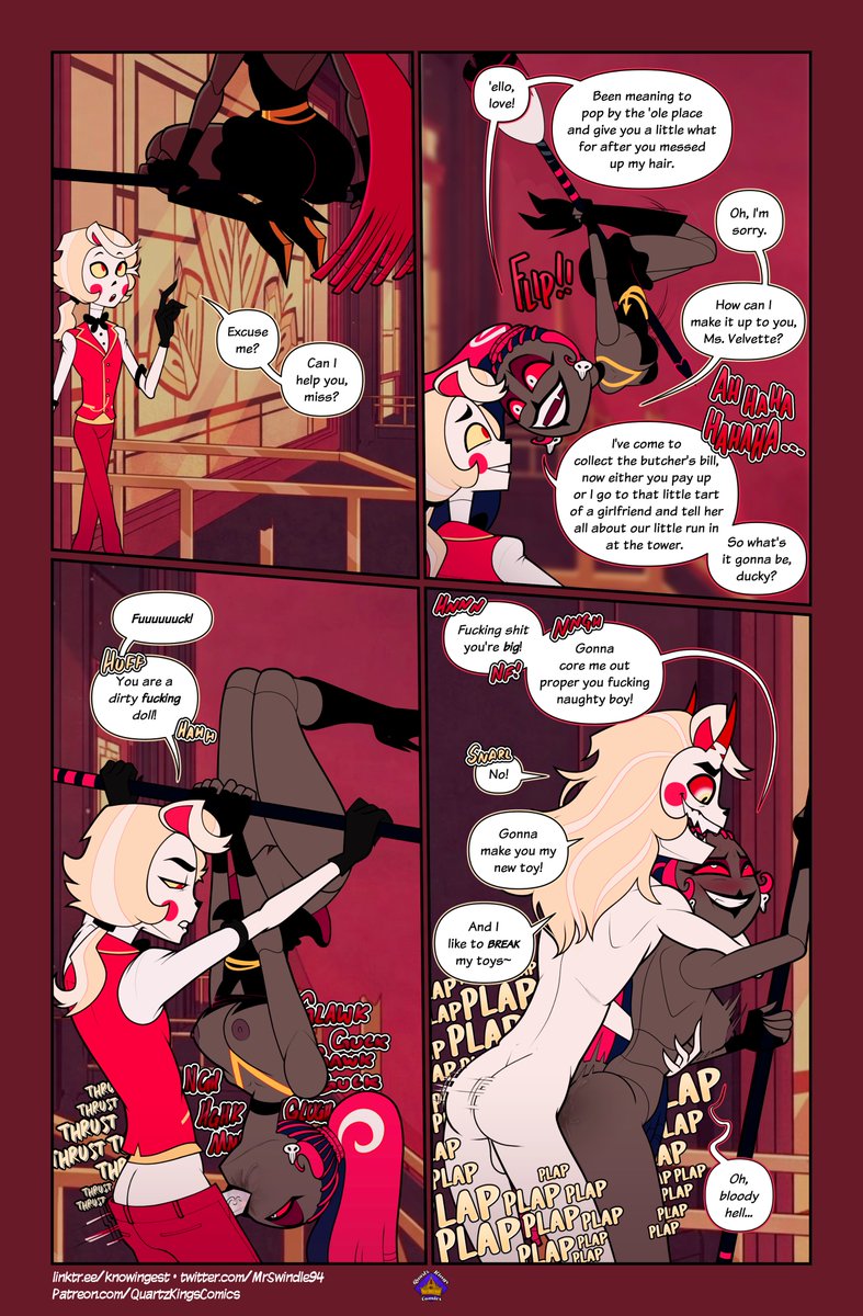 MrSwindle94's tweet photo. "Sinful Apologies to the Boss Ass Witch" 
(February-2026 QKC Character Poll)

Hell ain't no Land of Oz, but it sure is Wicked. Velvette takes times to visit Charles and get payback but underestimates the Wild Prince.

Artist: @/Unknowingestart  
Colorist: @/MrSwindle94 https://t.co/vNEKhtD5HC