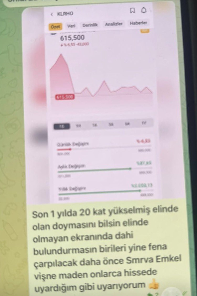 takaskurduu's tweet photo. @BorsaGenci777 Ülkemizde işler böyle yürür hisseler projelendirilir yükseltilir ve piyasaya mal yedirilir 610 tl iken uyarmıştım Telegramdan insanları. https://t.co/fyqAT0wDY6