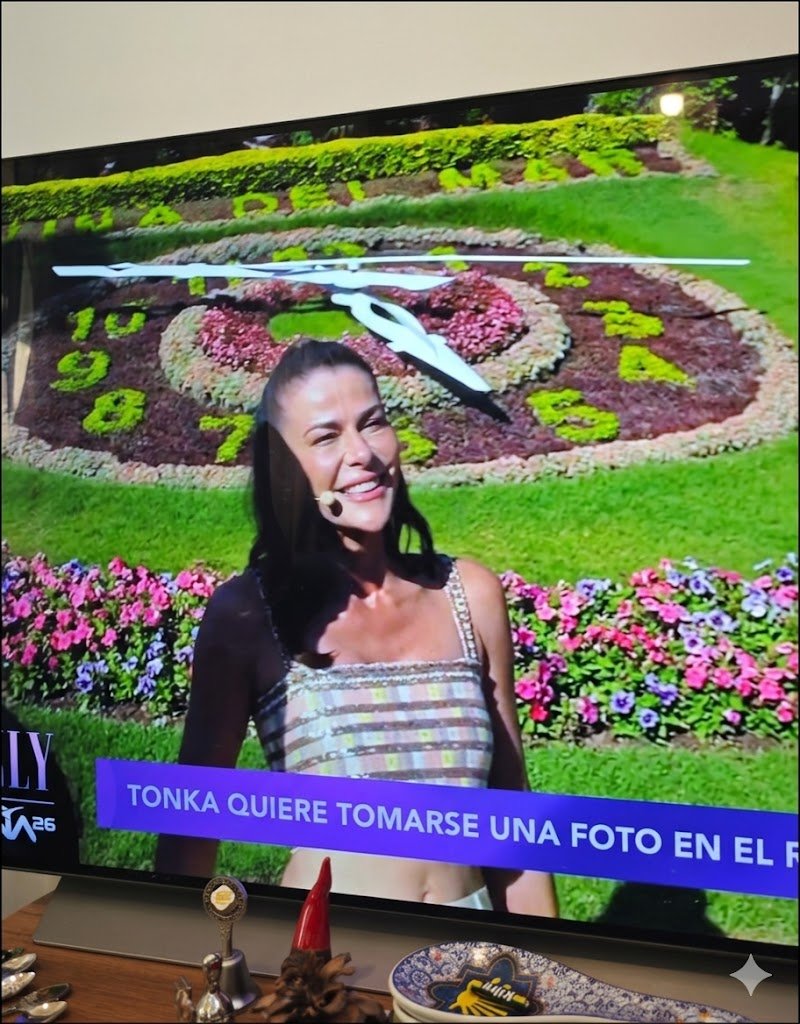 tonka tomandose una foto en el reloj de viña #onlyviña