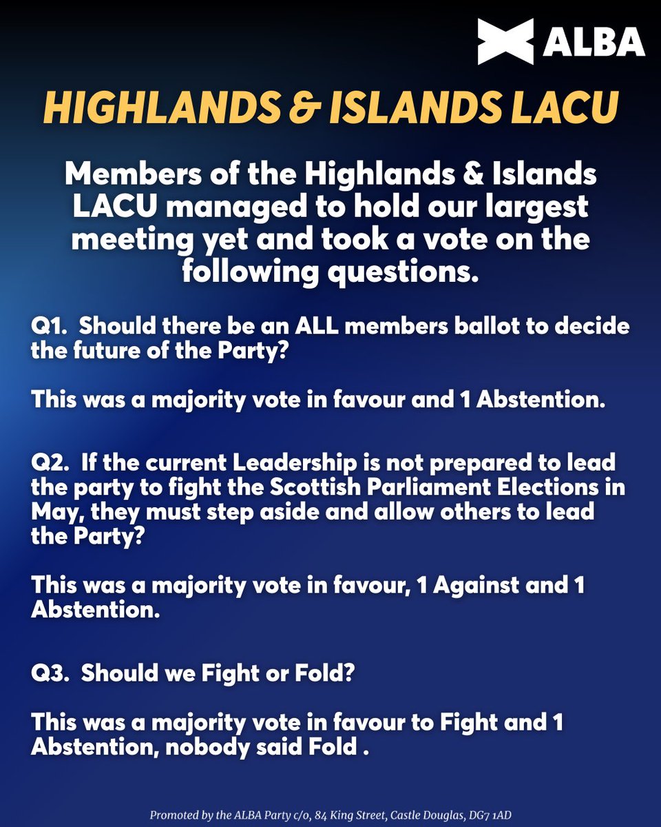 ALBAAllan6337's tweet photo. So we actually managed to have our LACU meeting and even with HQ refusing to send out emails to our members we still managed to have our largest meeting since last year, we asked the members the following questions. @AngusBMacNeil #MaxtheYes, #ListVoteALBA https://t.co/jfjM4iygbW