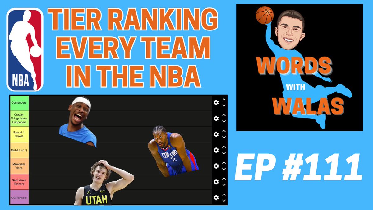 WordsWithWalas's tweet photo. TIER RANKING EVERY TEAM IN THE NBA

Bringing back a classic, tap in 👇

🎥: https://t.co/XCdxEd272x

🎙️: https://t.co/pSnEoOxCs4 https://t.co/wxzIQPj7YA