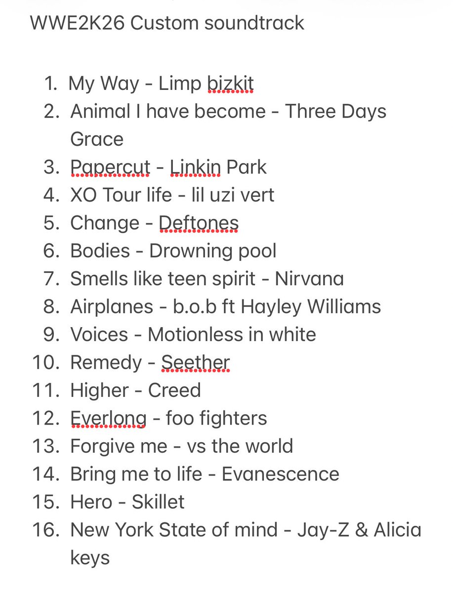 I see everyone doing it so why not 👀

My custom soundtrack for #WWE2K26
