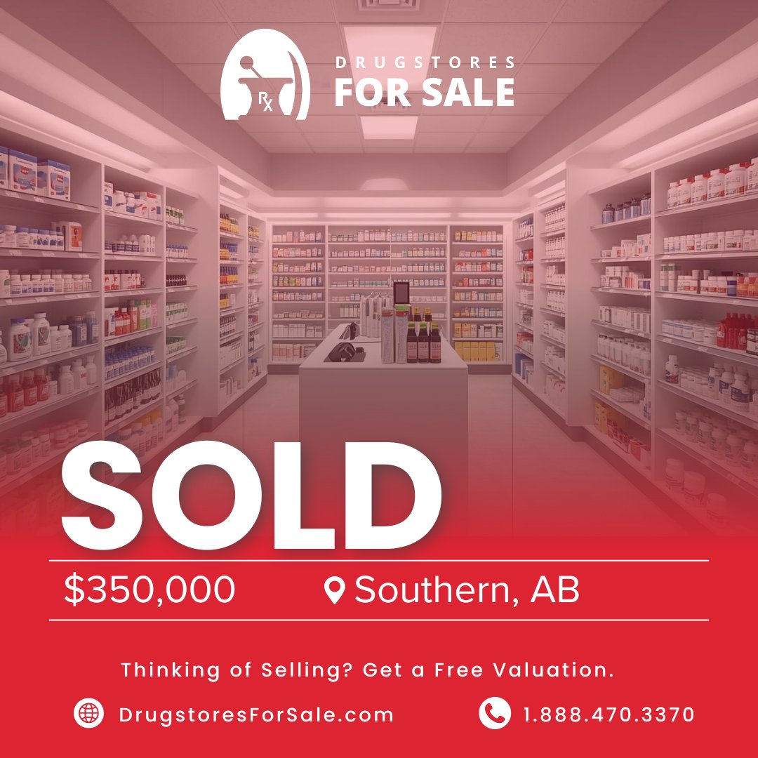 Drugstores4Sale's tweet photo. This recently SOLD Southern Alberta pharmacy offered strong fundamentals:
💰 $1.1M revenue
📈 $100K NOI
💊 12,000+ scripts annually

Opportunities like this move fast. Browse active listings at https://t.co/SammyrpPw4.

📩 info@drugstoresforsale.com
 📞 +1-888-470-3370 https://t.co/acwtZcTmPc