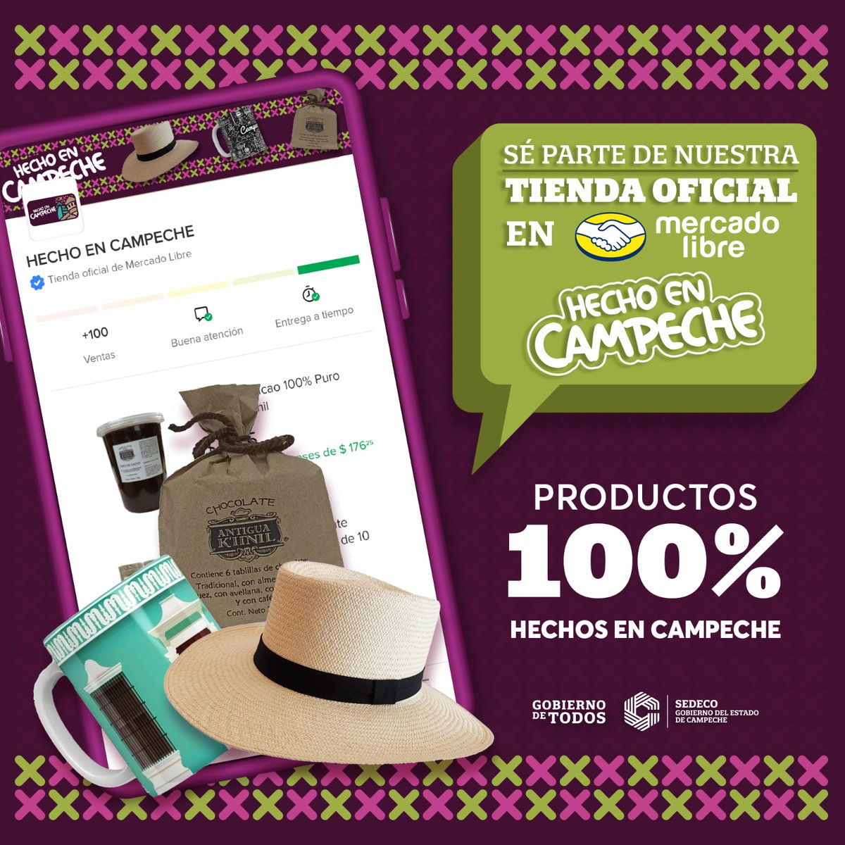 SEDECOCAMPECHE's tweet photo. Forma parte de la Tienda Oficial de “Hecho en Campeche” en Mercado Libre, un espacio que impulsa y da visibilidad a lo que se produce en nuestro estado.

Ingresa al pre registro aquí:
https://t.co/NW5CFl9VJY 

Visita nuestra tienda oficial:
https://t.co/nKOVTRCO2b https://t.co/kqFoMNKTRz