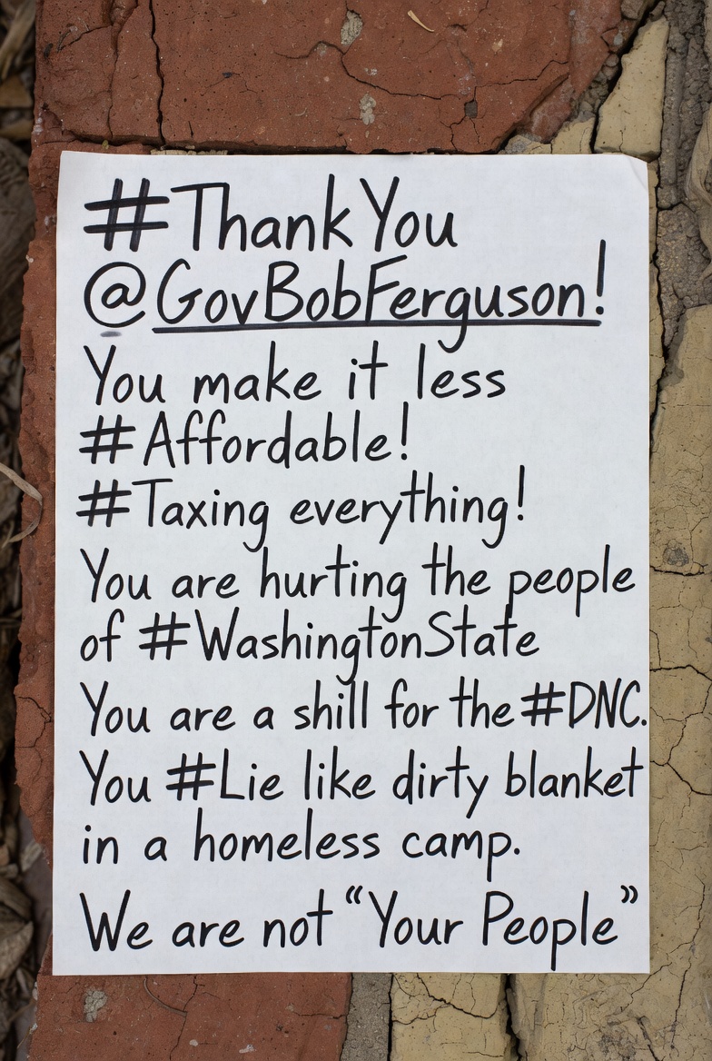zeusatolympus's tweet photo. @GovBobFerguson #ThankYou @GovBobFerguson!  You make it less #Affordable! #Taxing everything! You are hurting the people of #WashingtonState  You are a shill for the #DNC. You #Lie like dirty blanket in a homeless camp.
We are not "Your People" https://t.co/lwtY28UwXa