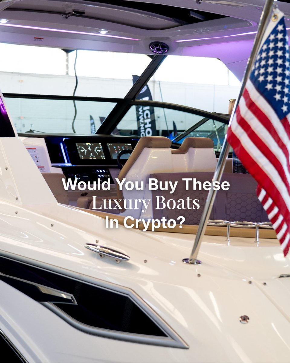 instacoinsus's tweet photo. At the 2026 Dallas Boat Show, we asked people "Would you buy this luxury boat in Crypto if you could?"

Majority said yes. What about you?

Let us know in the comments down below ⬇️ https://t.co/T9Nj110hdm