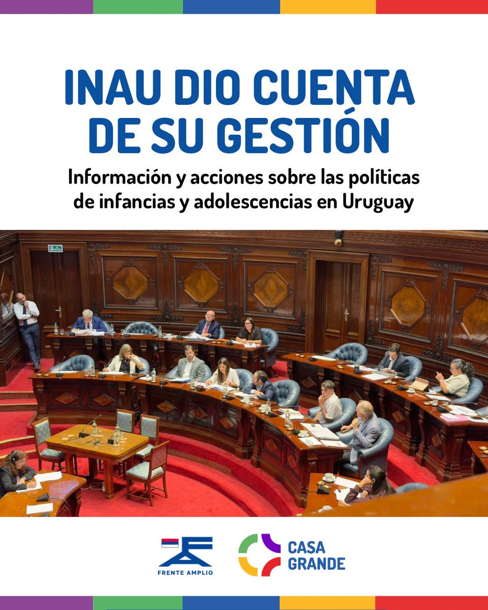 INAU compareció hoy en el Parlamento.

El Instituto atiende a 110.000 niñas, niños y adolescentes en todo el país, a través de CAIF, Siempre, Casas Comunitarias de Cuidados, CAPIs, Clubes de Niños y Centros Juveniles.

Hilo 🧵👇