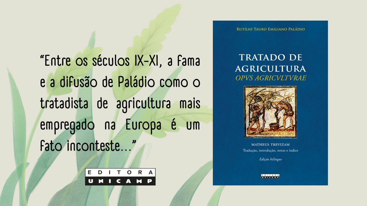 “Tratado de agricultura” é o Livro da Vez desta semana. Notável por utilizar exclusivamente o calendário civil e político, abandonando referências astrológicas, a obra constitui um marco da tratadística romana. Acesse nosso Blog e saiba mais: encurtador.com.br/ePIl