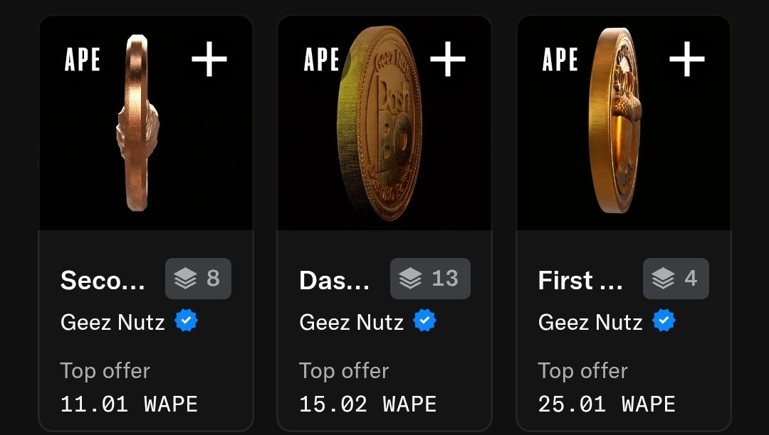I didn't have enough time to get the GeeThangs I wanted today but there was definitely some fire so make sure to pay attention to the drops to come my Geez!

Me personally I am stacking up on some GeezNutz might still get more!

<a href="/GeezOnApe/">GeezOnApe</a> on top!