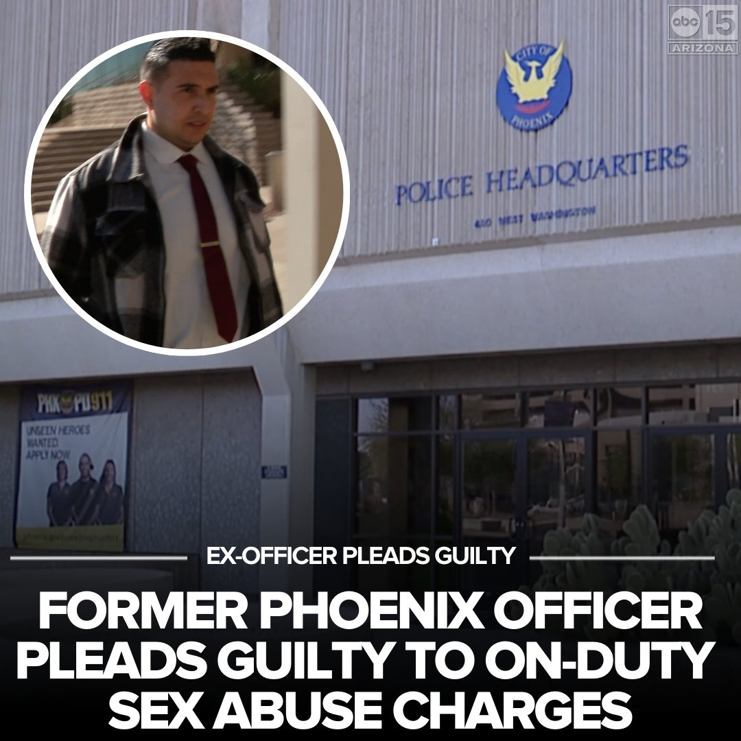 GUILTY: A former Phoenix police officer has pleaded guilty to two counts of sexual abuse he committed while on duty in 2022. tinyurl.com/2mbre7zm
