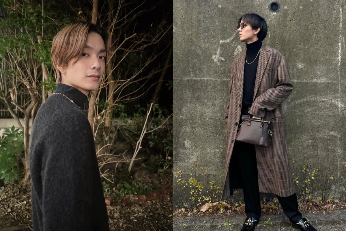 アイコン＆初投稿の服装は、廉くんが普段着てる服装（黒の