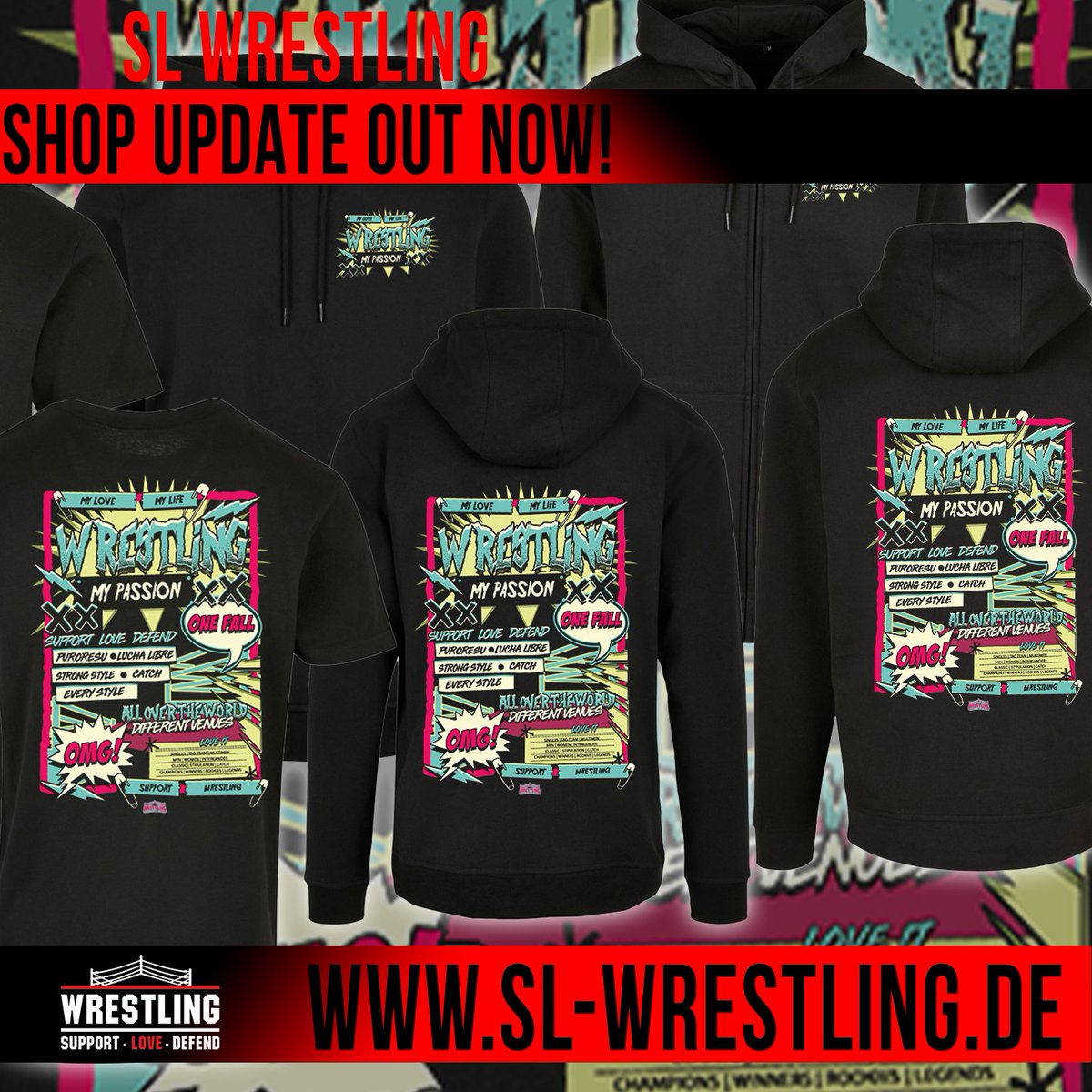 slwrestlingGER's tweet image. Shop update ab sofort erhältlich,
die aktuelle One Fall Collection bei uns im Store.

sl-wrestling.de

#onefall #supportwrestling #wrestlingdeutschland #merch #stuff