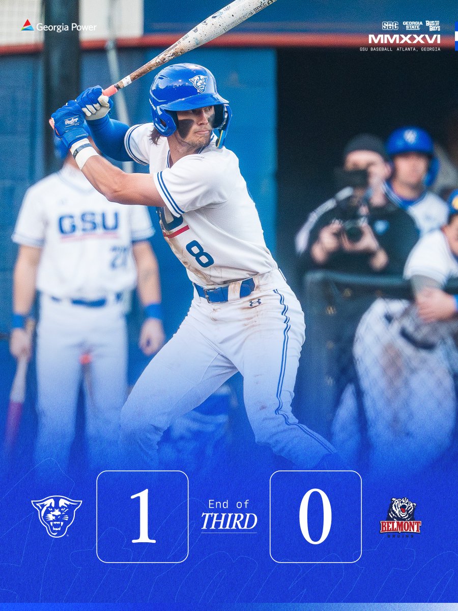GSU_Base's tweet photo. Carter Bailey's RBI single is the difference so far as the Panthers lead after 3!

#LightItBlue | #BLB https://t.co/3zZDWaSaOC