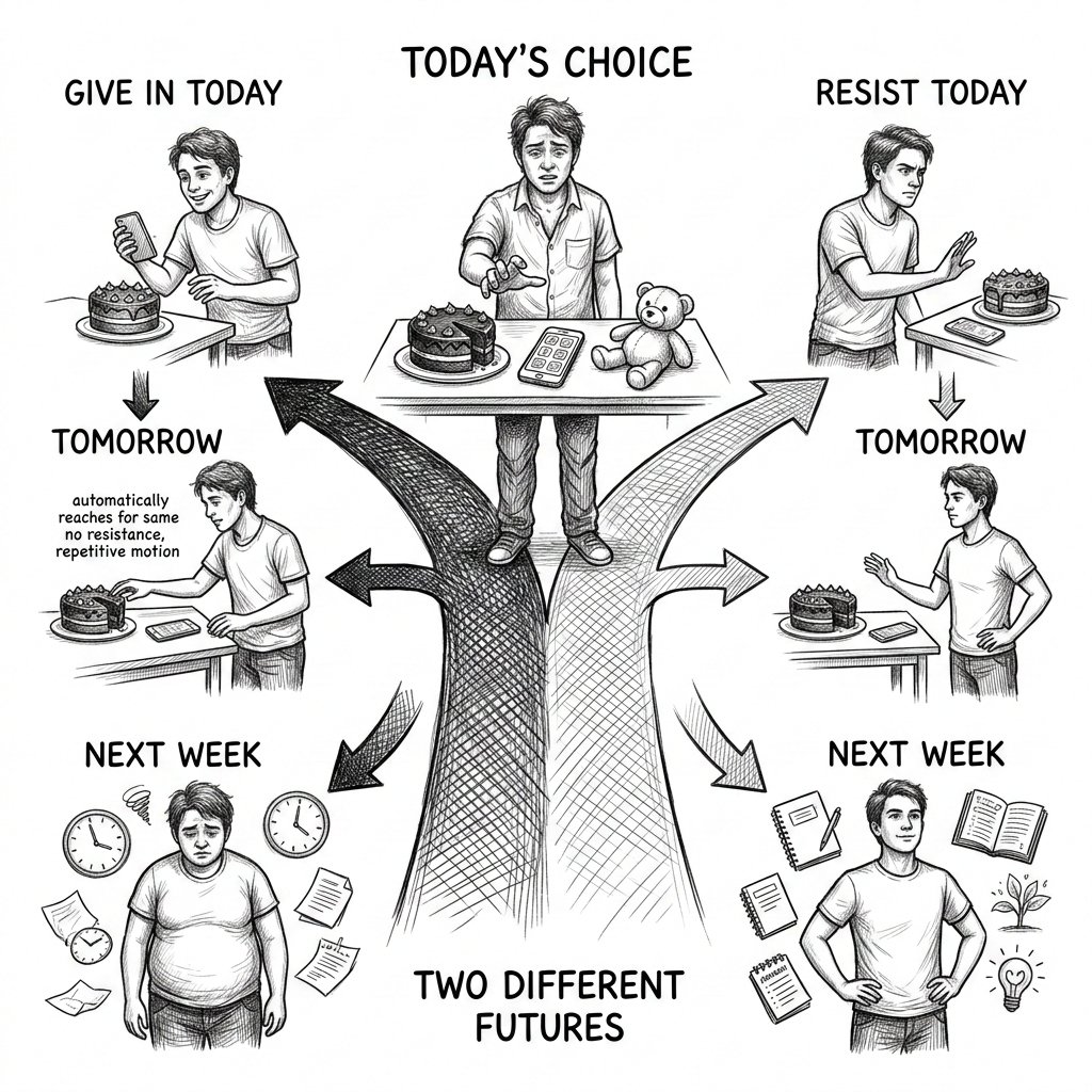 wittyprince_'s tweet photo. Every time you face temptation, lower tomorrow’s risk by resisting today.

If you fall today, you raise the odds of falling tomorrow.

Love your tomorrow more than today.

Do it for your tomorrow, not your today.

Delayed gratification. https://t.co/oJEV4vNA51