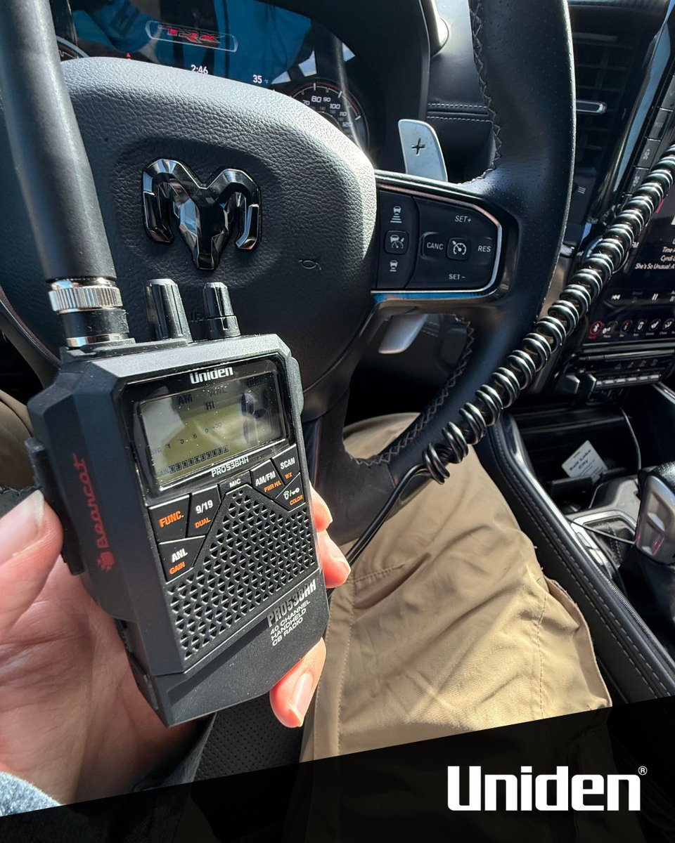 When you're rolling, don't get held up waiting for a signal.

The PRO538HHFM puts 40-channel AM/FM CB communication in your hand, with Dual Watch and built-in noise reduction.

Driver to driver. Real time.

🔗 uniden.com/products/pro53…