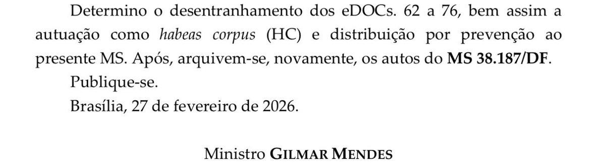 O DESGRAÇADO DESENTERROU O PROCESSO MORTO, SALVOU O RABO DO TOFFOLI E MANDOU ENTERRAR DE NOVO.

NECROMANCIA PROCESSUAL.