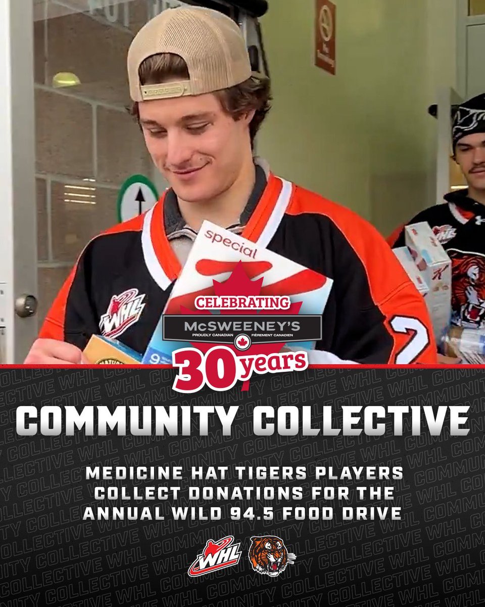 TheWHL's tweet photo. Through @CanadianJerky's #WHLCommunity Collective, we're showcasing our teams are proud of.
Here's how @tigershockey players covered all corners of the city to help collect donations for the annual @wild945country Food Drive.
π | https://t.co/LTy3WuXQgr https://t.co/tGkm6lfcV7