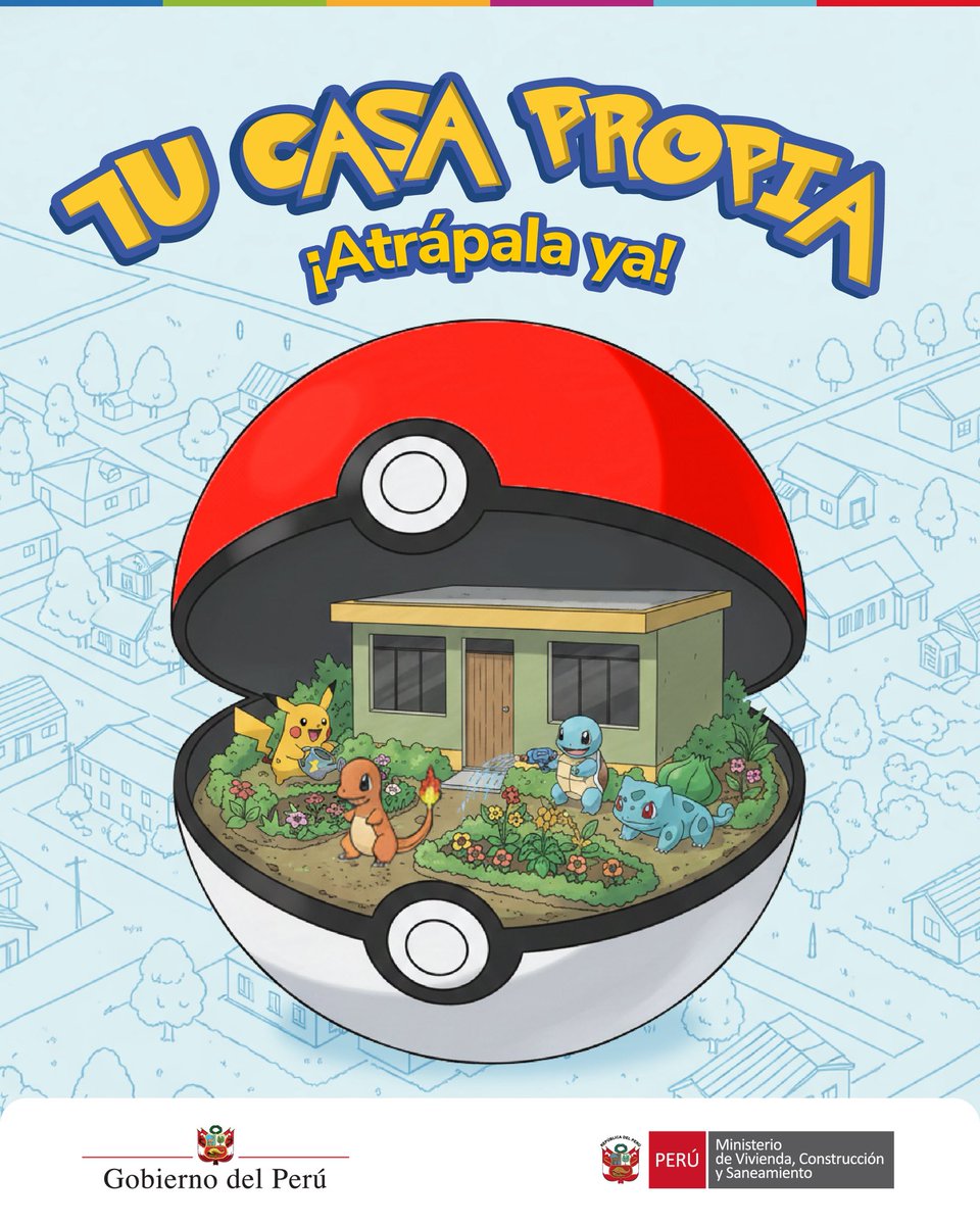 viviendaperu's tweet photo. ✅ ¡Casa propia, yo te elijo! 🏠✨
📌 Con el Programa Techo Propio puedes dar el gran paso y evolucionar hacia tu nuevo hogar.
📞 Conoce más llamando al 0800-12200 o visitando la Vitrina Inmobiliaria, en el Cercado de Lima.
#PokémonDay #DíaDePokémon #TechoPropio https://t.co/Cv9RVTkHCQ