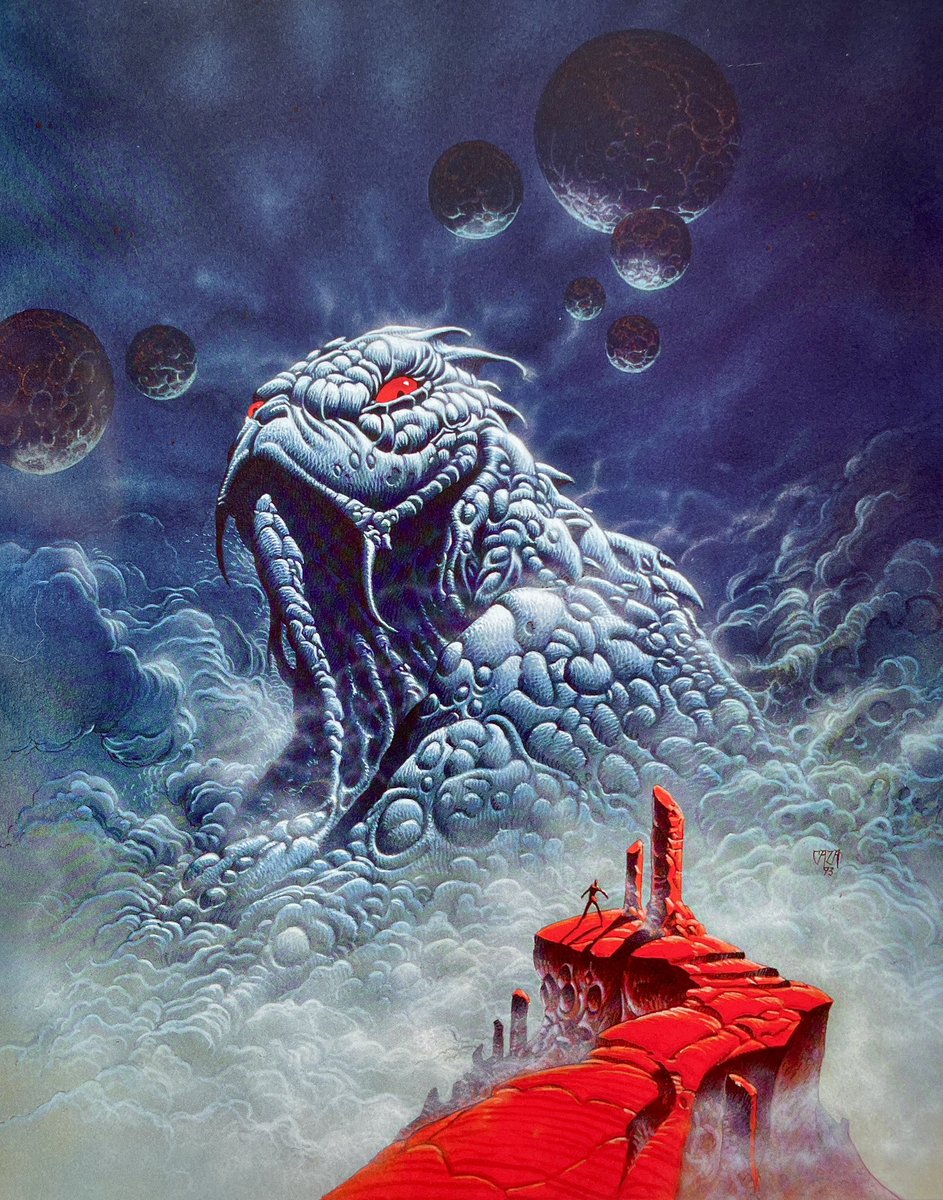 retroscifiart's tweet photo. Art by Philippe Caza for Call of Cthulhu RPG 1993 https://t.co/eGPE7pdI7N