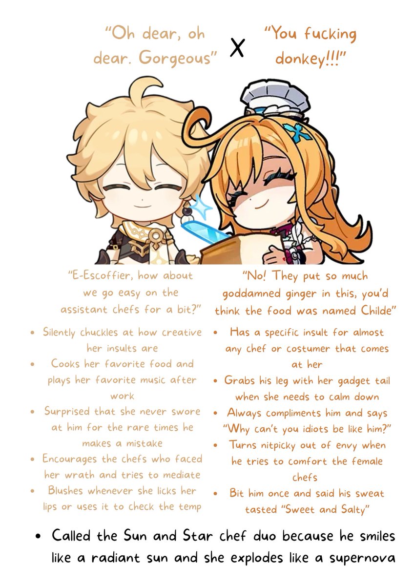 Day 10 of making a dynamic for all of my ships #GenshinImpact   📷 #Aether #Escoffier #Escother #ShuriDynamics