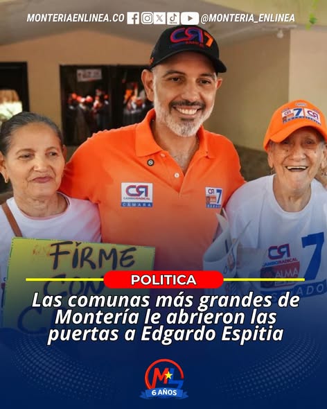 🚩#Politica || Las comunas más grandes de Montería le abrieron las puertas a Edgardo Espitia
facebook.com/share/p/1GXmPc…