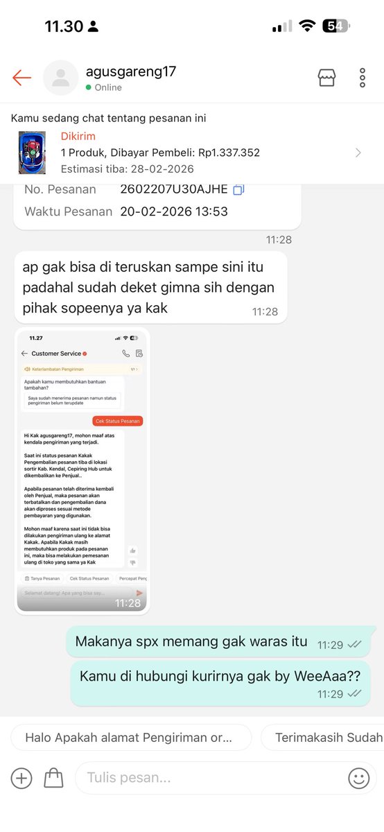 tiknoira's tweet photo. @ShopeeCare @ShopeeID cara kerja shopee spx ini bagaimana??? Kiriman telat sudah dikomplen pembeli gak datang2!! Barang sudah Sampai kota pembeli gak dikirim?apa gak merugikan penjual??? PARAH SEKALI Shopee SPX ini!!' https://t.co/9w0Fv7Uttf