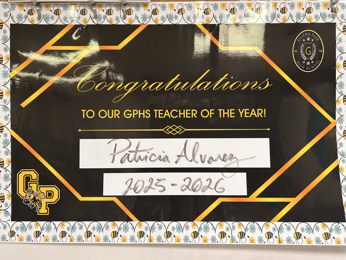 Aocho77's tweet photo. I’m so excited for my wife @shyan_08 for recieving TOY for this school year. She definitely deserves this and more, always going above and beyond helping her students she currently teaches as well as past kids she has taught! Congratulations 🎉 love! #GPPurpose @GalenaParkISD @GalenaParkCTE