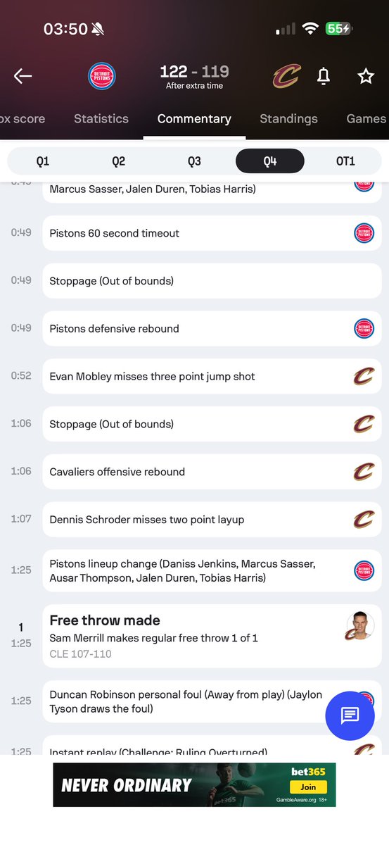 ASM_FI's tweet photo. 1:06 Cavs offensive rebound not named by any players was by Jarrett Allen for his 10th rebound update this please @nbastats @Sofascore https://t.co/yJpVvUh7Ha