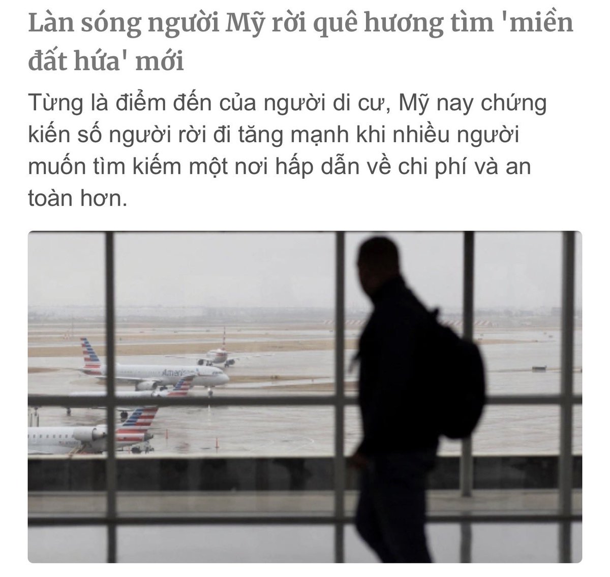 CacXanh's tweet photo. Việt Cộng thích đăng tin hướng tả này.

Lúc Covid thì người ta làm ở nhà phần đông. Lúc đó lạm phát cao và giá cả lên. Người Mỹ cảm thấy không tiết kiệm được nhiều thì họ dọn ra nước ngoài vẫn còn làm hãng Mỹ lương Mỹ còn ngoài ra số người về hưu nữa. https://t.co/RN2RSLivdu
