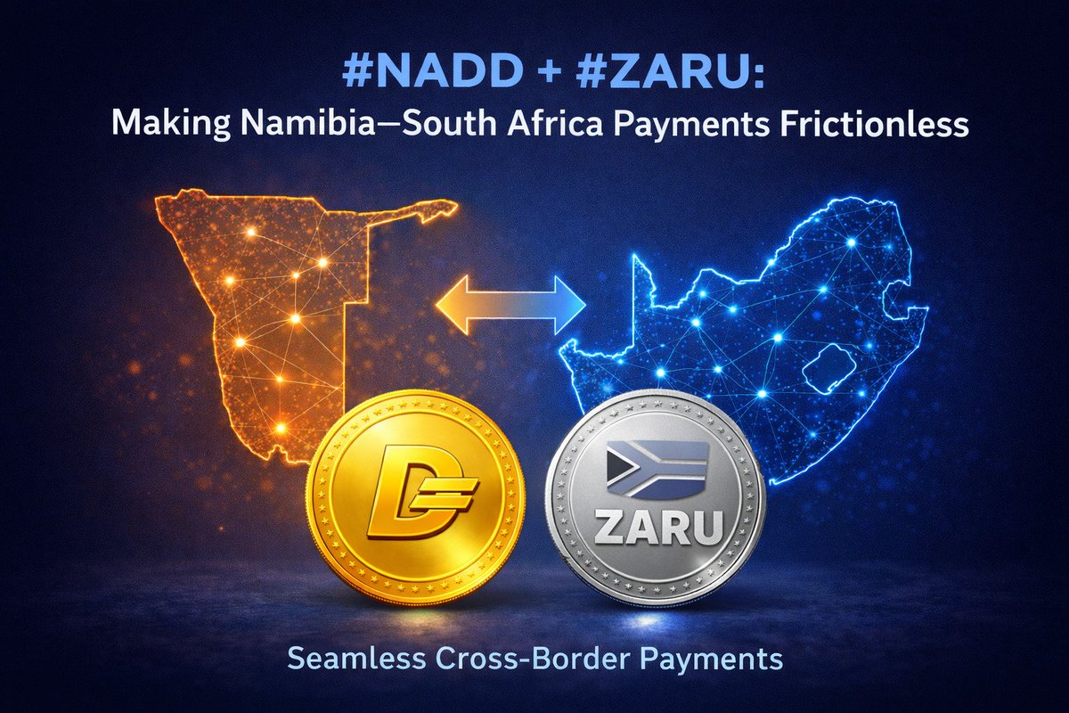 #NADD + #ZARU: Making #Namibia and #SouthAfrica payments frictionless.

Pair $NADD and $ZARU on blockchain rails to enable fast, wallet-to-wallet cross-border payments for travel, trade, and settlement.

nadd.io
zaru.network

#Stablecoin #AfricaFinance