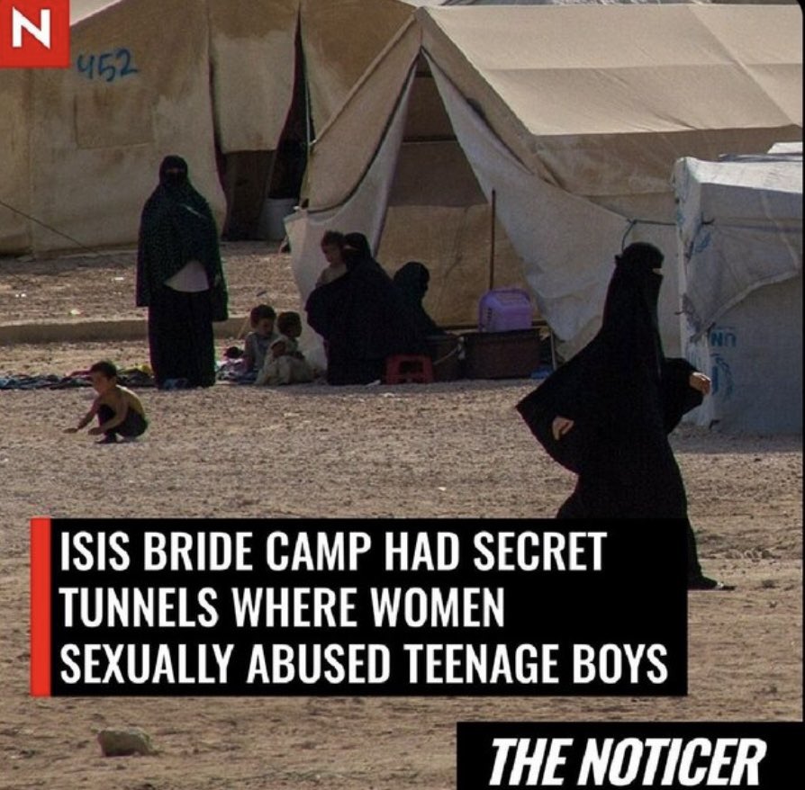 🔥 BREAKING 🔥

A Syrian camp once home to Australia-bound ISIS families was a radicalisation hub where women hid teenage boys in tunnels and sexually abused them to get pregnant to "continue the caliphate"

DO NOT ALLOW OUR TREASONOUS GOVERNMENT TO BRING THESE TERRORISTS INTO